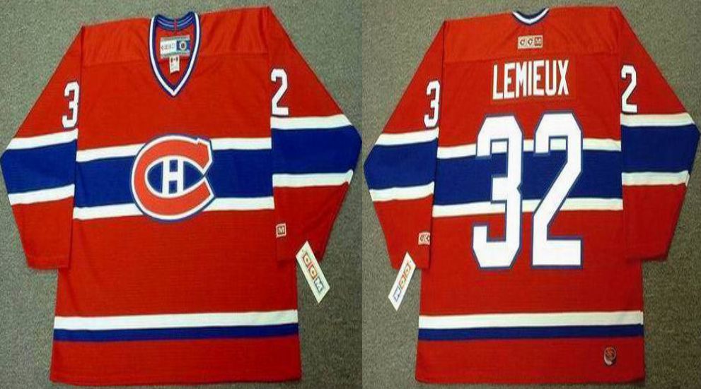 2019 Men Montreal Canadiens #32 Lemieux Red CCM NHL jerseys->montreal canadiens->NHL Jersey